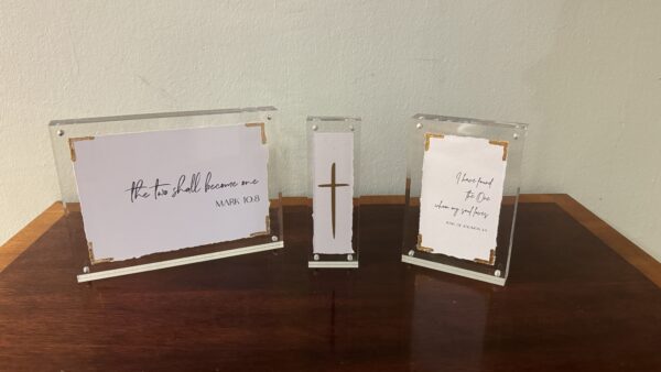 The Two Shall Become One - Mark 10:8 Acrylic Scripture Sign - Image 2