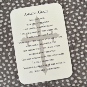 Amazing Grace Hymn - Enclosure Cards