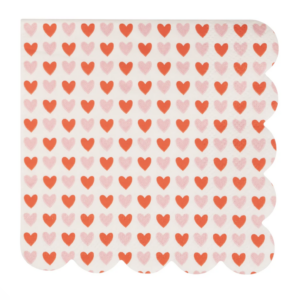 Hearts Scalloped Cocktail Napkin(24pk)