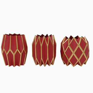 Red Paper Vase Wraps (Christmas)