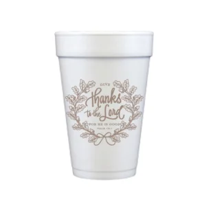 "Thanks to the Lord" Foam Cups (10)