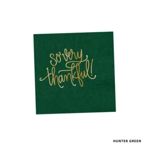 "So Very Thankful" Napkins | Hunter Green (25)