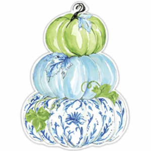 Blue Chinoiserie Pumpkin Stack - Posh Die-Cut Placemat