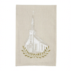 Handpainted Embroidered Church - Towel