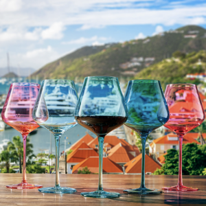Colors of St. Barth, City Wine Glassware | Set of 5, 20 oz