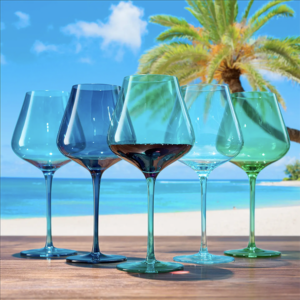 Beaches of Hawaii Wine Glassware | 5 Set, 20 oz - City Sets
