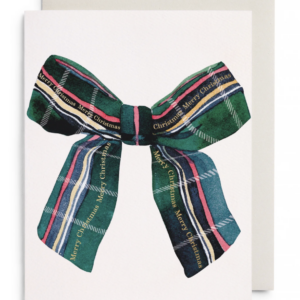 Christmas Plaid Bow - Greeting Card